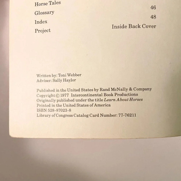 Vintage 1978 Know Your Horses Rand  McNally Know Your Books - Picture 8 of 15